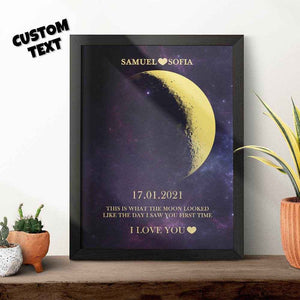 Personalized Moon Phase Framed Print – Custom Night Sky Wall Decor - Customise Now