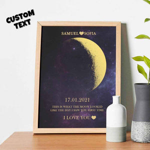 Personalized Moon Phase Framed Print – Custom Night Sky Wall Decor - Customise Now