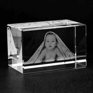 Custom Engraved Crystal Photo Frame – Unique 3D Cube Picture Display - Customise Now