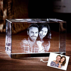Custom Engraved Crystal Photo Frame – Unique 3D Cube Picture Display - Customise Now