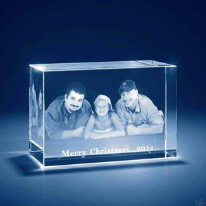 Custom Engraved Crystal Photo Frame – Unique 3D Cube Picture Display - Customise Now