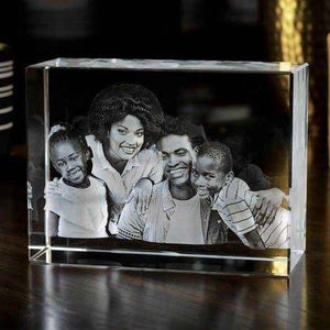 Custom Engraved Crystal Photo Frame – Unique 3D Cube Picture Display - Customise Now