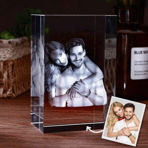 Custom Engraved Crystal Photo Frame – Unique 3D Cube Picture Display - Customise Now