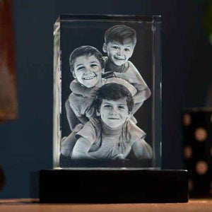 Custom Engraved Crystal Photo Frame – Unique 3D Cube Picture Display - Customise Now