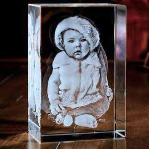 Custom Engraved Crystal Photo Frame – Unique 3D Cube Picture Display - Customise Now