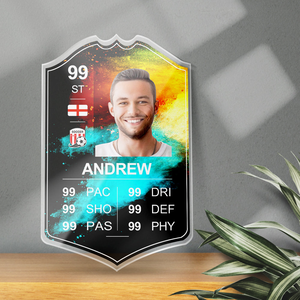 Custom Football Record Breaker Card – Personalized Acrylic Display