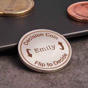 Custom Engraved Decision Coin – Creative Flip Coin for Fun & Everyday Choices - Customise Now