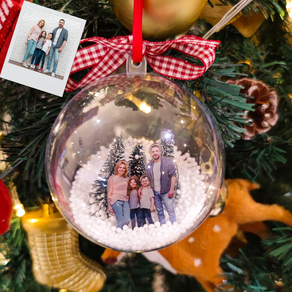 Personalized 3D Christmas Ball Ornament – Custom Photo Holiday Decoration