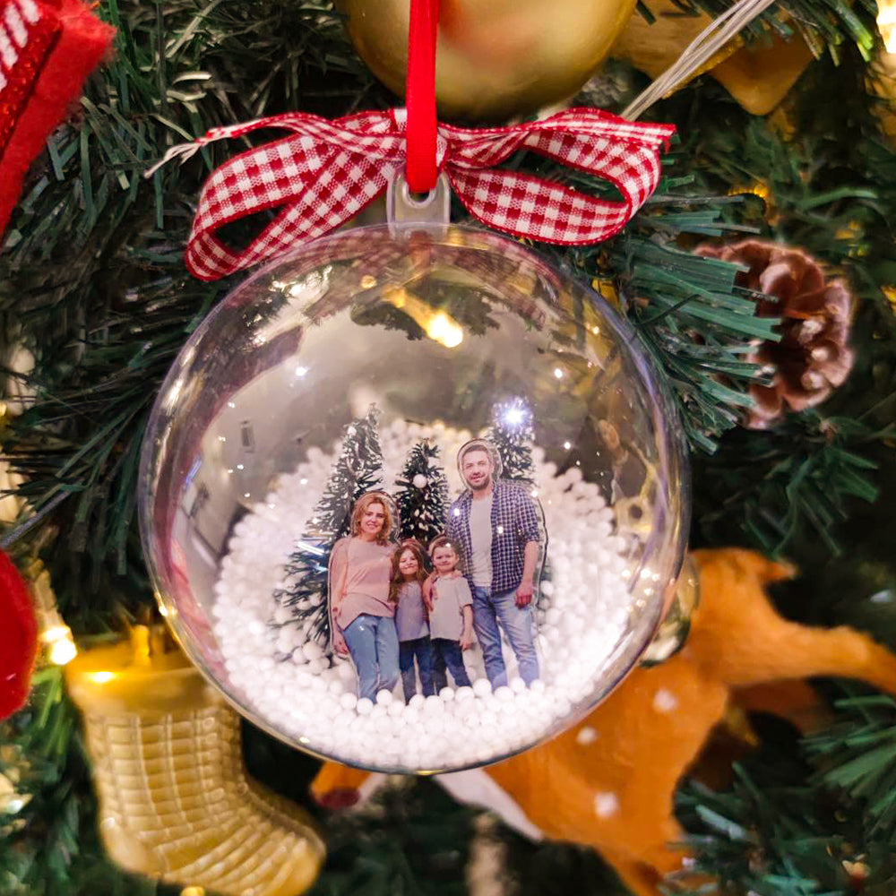 Personalized 3D Christmas Ball Ornament – Custom Photo Holiday Decoration