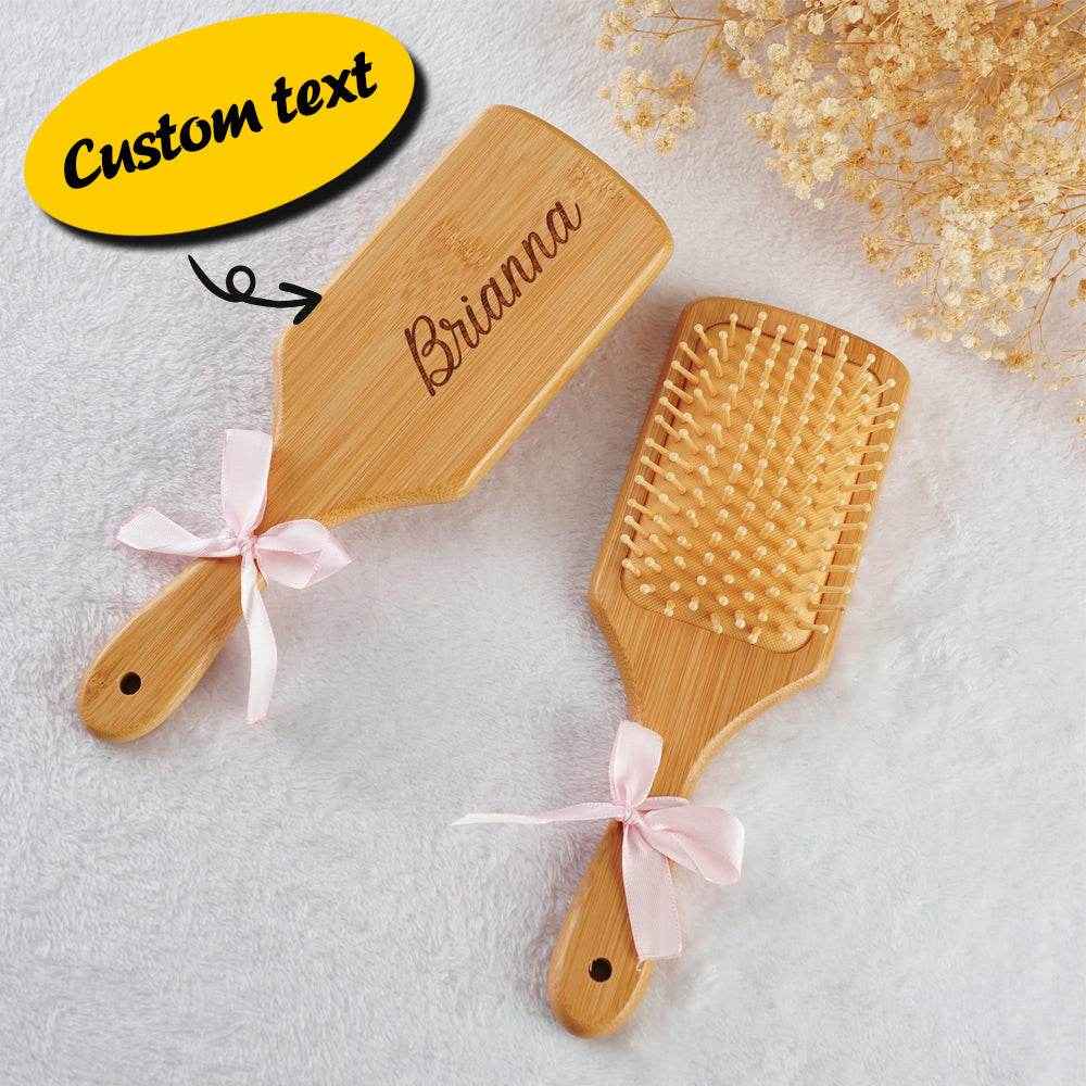 Personalized Hairbrush – Custom Name & Heart Engraved Wooden Comb - Customise Now