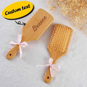 Personalized Hairbrush – Custom Name & Heart Engraved Wooden Comb - Customise Now