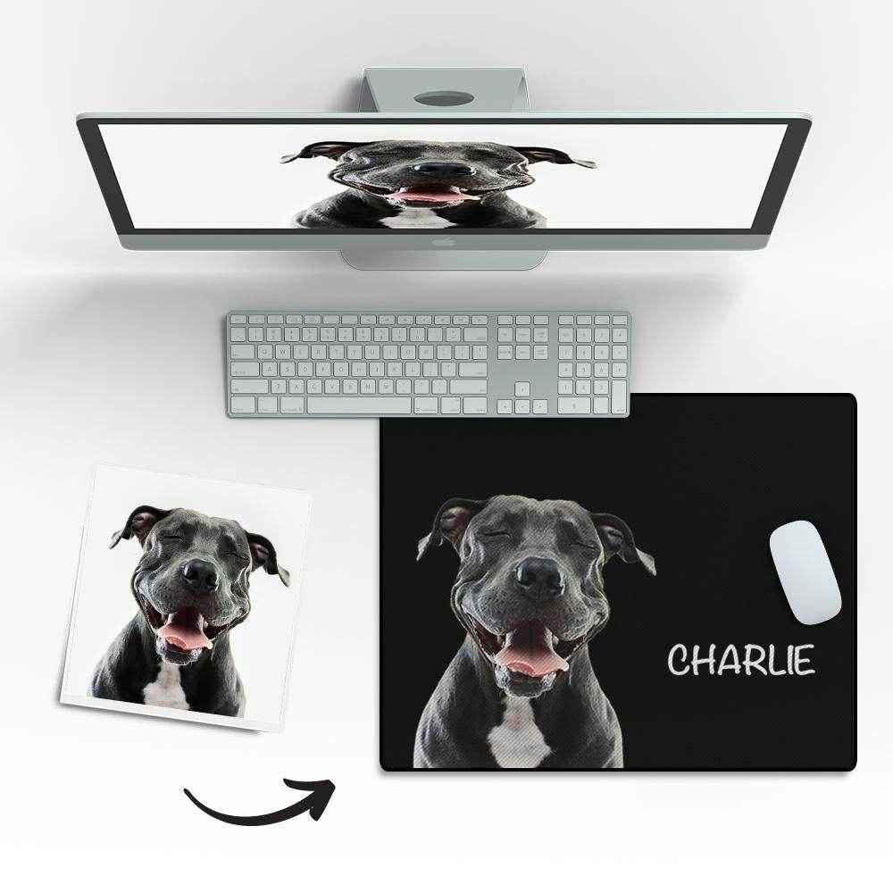 Custom Pet Photo Mouse Pad with Name – Personalized Desk Gift for Pet Lovers - Customise Now