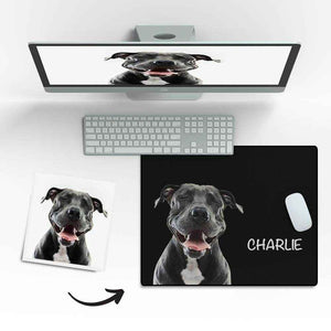 Custom Pet Photo Mouse Pad with Name – Personalized Desk Gift for Pet Lovers - Customise Now