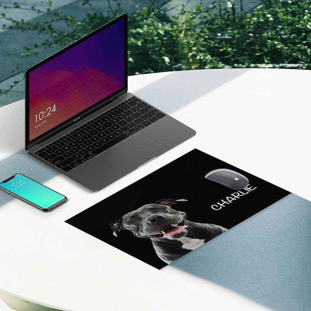 Custom Pet Photo Mouse Pad with Name – Personalized Desk Gift for Pet Lovers - Customise Now