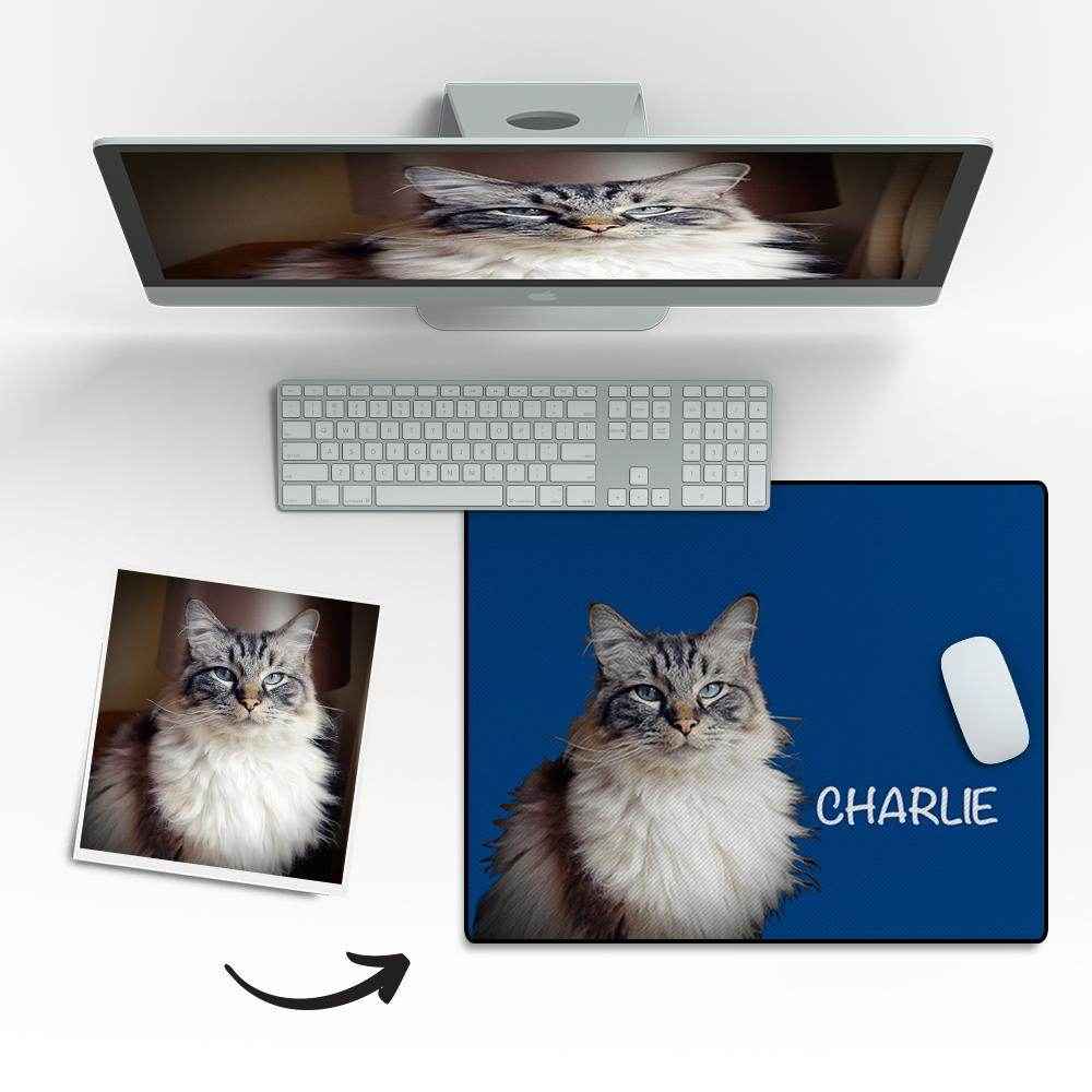 Custom Pet Photo Mouse Pad with Name – Personalized Desk Gift for Pet Lovers - Customise Now