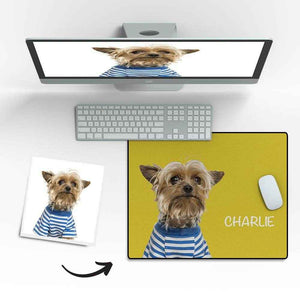 Custom Pet Photo Mouse Pad with Name – Personalized Desk Gift for Pet Lovers - Customise Now