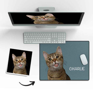 Custom Pet Photo Mouse Pad with Name – Personalized Desk Gift for Pet Lovers - Customise Now
