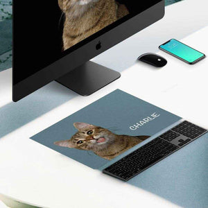 Custom Pet Photo Mouse Pad with Name – Personalized Desk Gift for Pet Lovers - Customise Now
