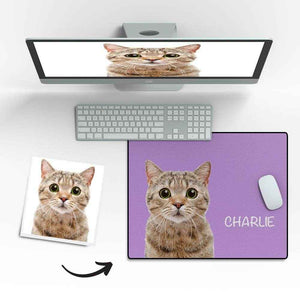 Custom Pet Photo Mouse Pad with Name – Personalized Desk Gift for Pet Lovers - Customise Now