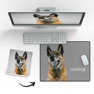 Custom Pet Photo Mouse Pad with Name – Personalized Desk Gift for Pet Lovers - Customise Now