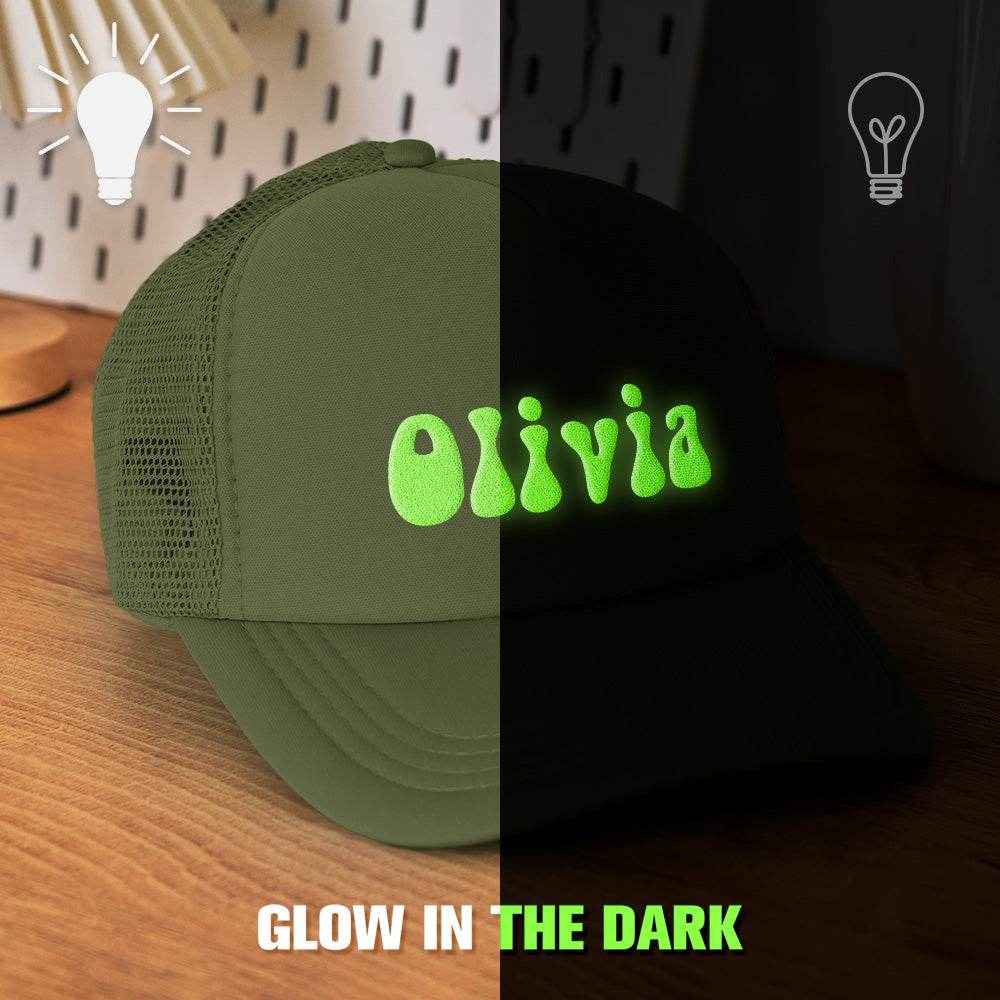 Custom Puff Print Trucker Hat – Personalized Glow-in-the-Dark Foam Cap - Customise Now