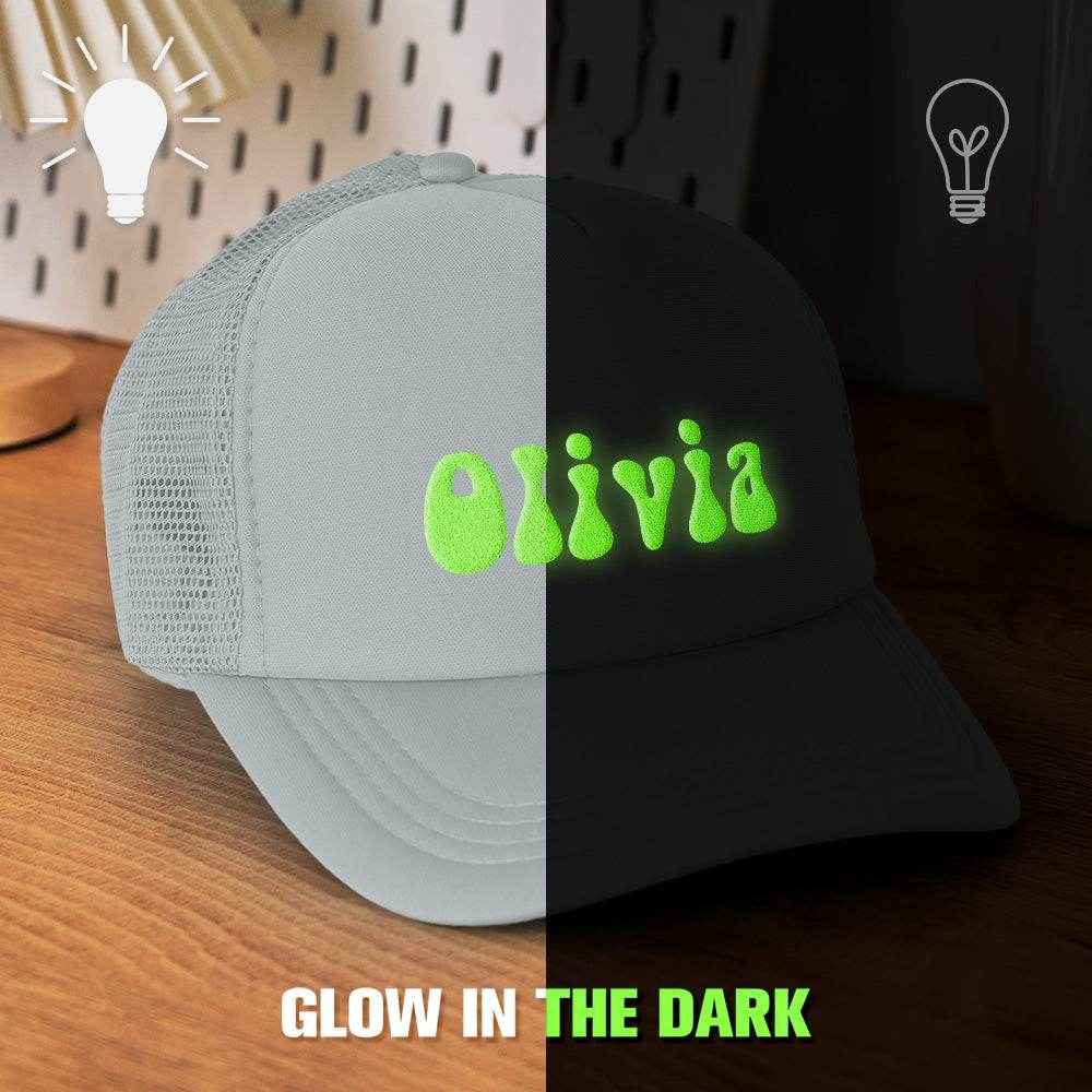 Custom Puff Print Trucker Hat – Personalized Glow-in-the-Dark Foam Cap - Customise Now