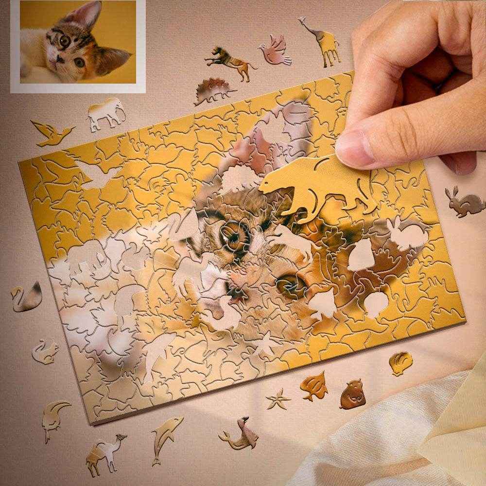 Personalized Wooden Jigsaw Puzzle – Custom Animal Shape Puzzle Gift - Customise Now