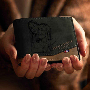Personalized Men’s Wallet – Custom Leather Wallet with Engraved Photo - Customise Now