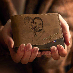 Personalized Men’s Wallet – Custom Leather Wallet with Engraved Photo - Customise Now