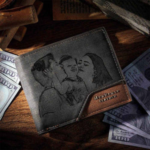 Custom Bronzing Photo Wallet – Stylish & Personalized Gift for Dad - Customise Now