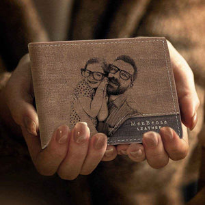 Custom Bronzing Photo Wallet – Stylish & Personalized Gift for Dad - Customise Now