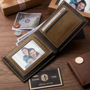 Personalized Bifold Wallet for Men – Custom Engraved Photo & RFID Block - Customise Now