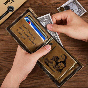 Personalized Bifold Wallet for Men – Custom Engraved Photo & RFID Block - Customise Now