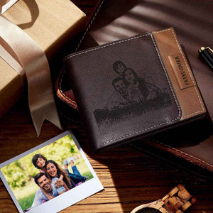 Personalized Bifold Wallet for Men – Custom Engraved Photo & RFID Block - Customise Now