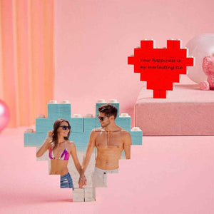 Personalized Heart Brick Puzzle – Custom Photo Block for Couples & Gifts - Customise Now