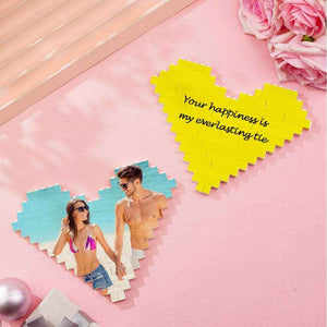 Personalized Heart Brick Puzzle – Custom Photo Block for Couples & Gifts - Customise Now
