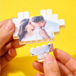 Personalized Heart Brick Puzzle – Custom Photo Block for Couples & Gifts - Customise Now