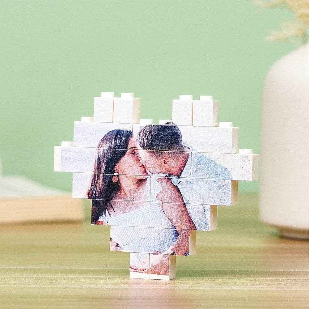 Personalized Heart Brick Puzzle – Custom Photo Block for Couples & Gifts - Customise Now