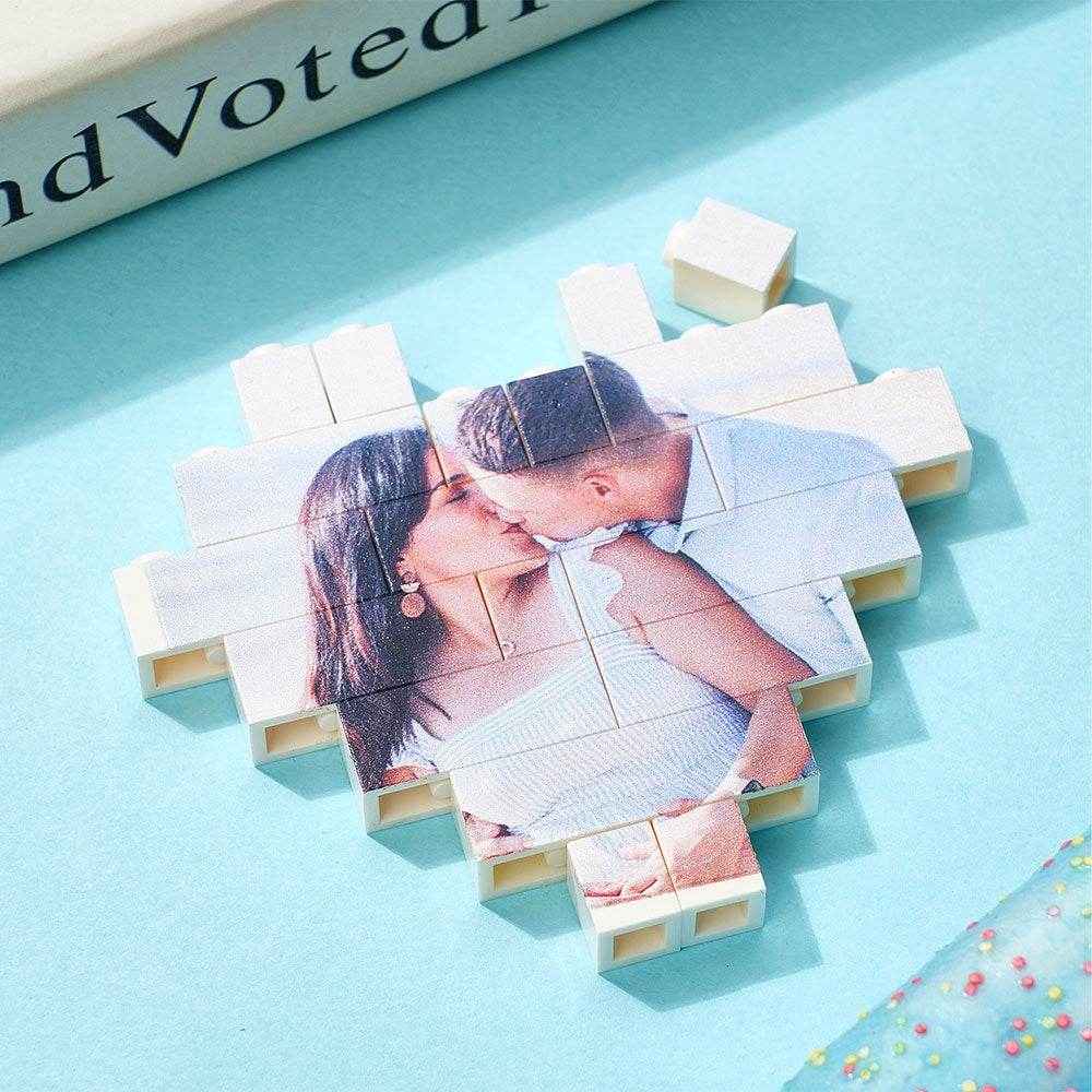 Personalized Heart Brick Puzzle – Custom Photo Block for Couples & Gifts - Customise Now