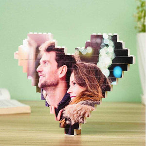 Personalized Heart Brick Puzzle – Custom Photo Block for Couples & Gifts - Customise Now