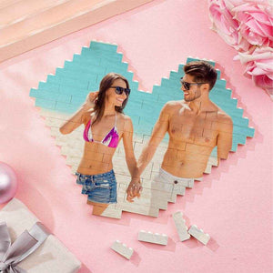 Personalized Heart Brick Puzzle – Custom Photo Block for Couples & Gifts - Customise Now