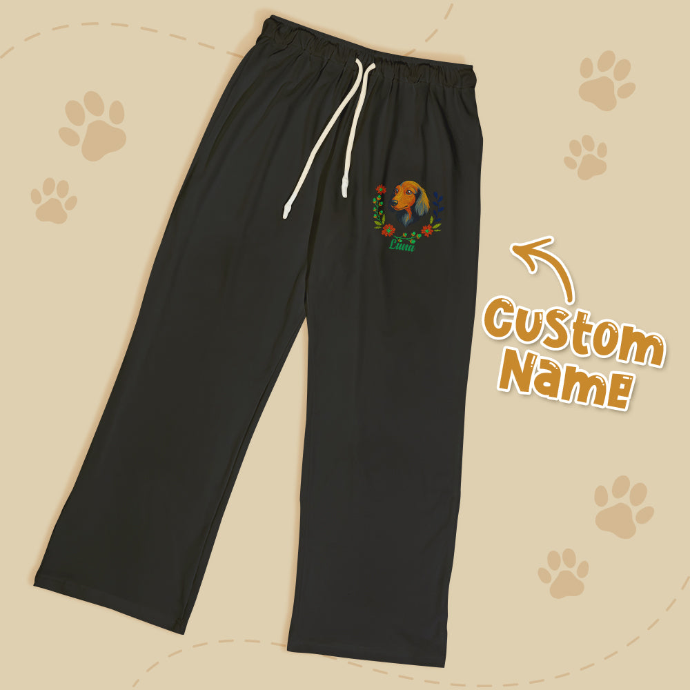 Personalized Pet Name Lounge Pants – Custom Embroidered-Style Print Sleepwear