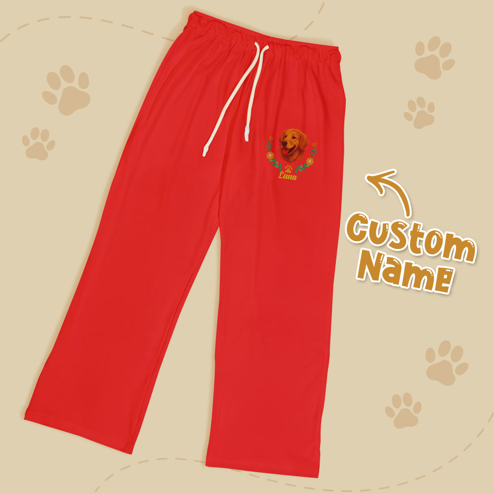Personalized Pet Name Lounge Pants – Custom Embroidered-Style Print Sleepwear