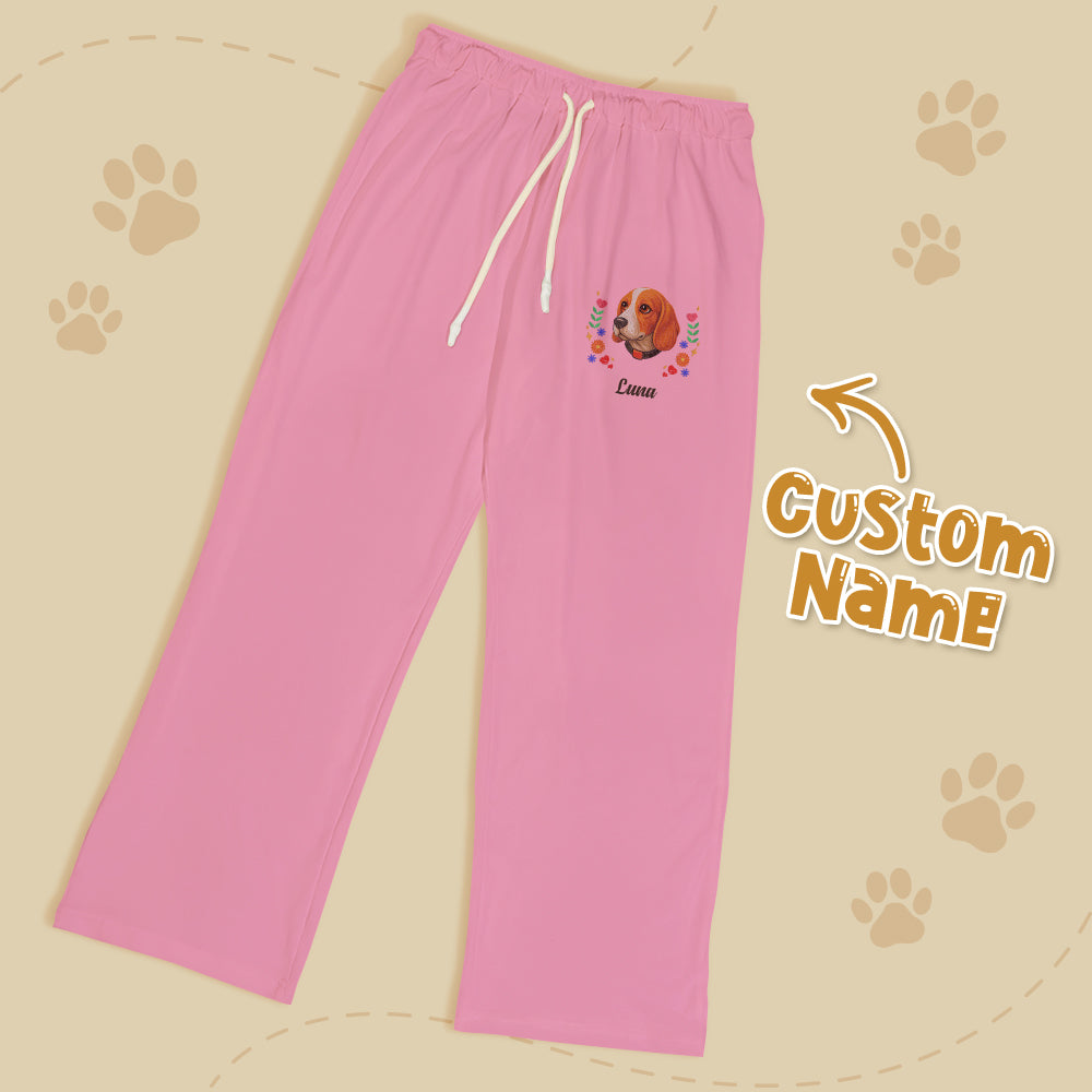 Personalized Pet Name Lounge Pants – Custom Embroidered-Style Print Sleepwear