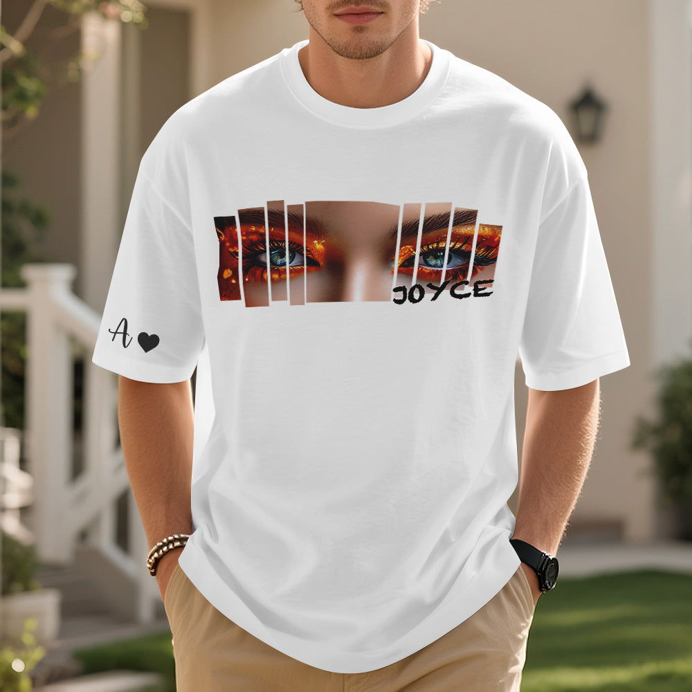 Custom Eyes Shirt Girlfriend Eyes Tee Personalized Photo and Name Original Image Effect
