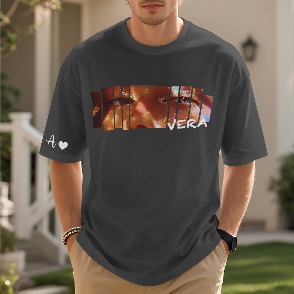 Custom Eyes Shirt Girlfriend Eyes Tee Personalized Photo and Name Original Image Effect
