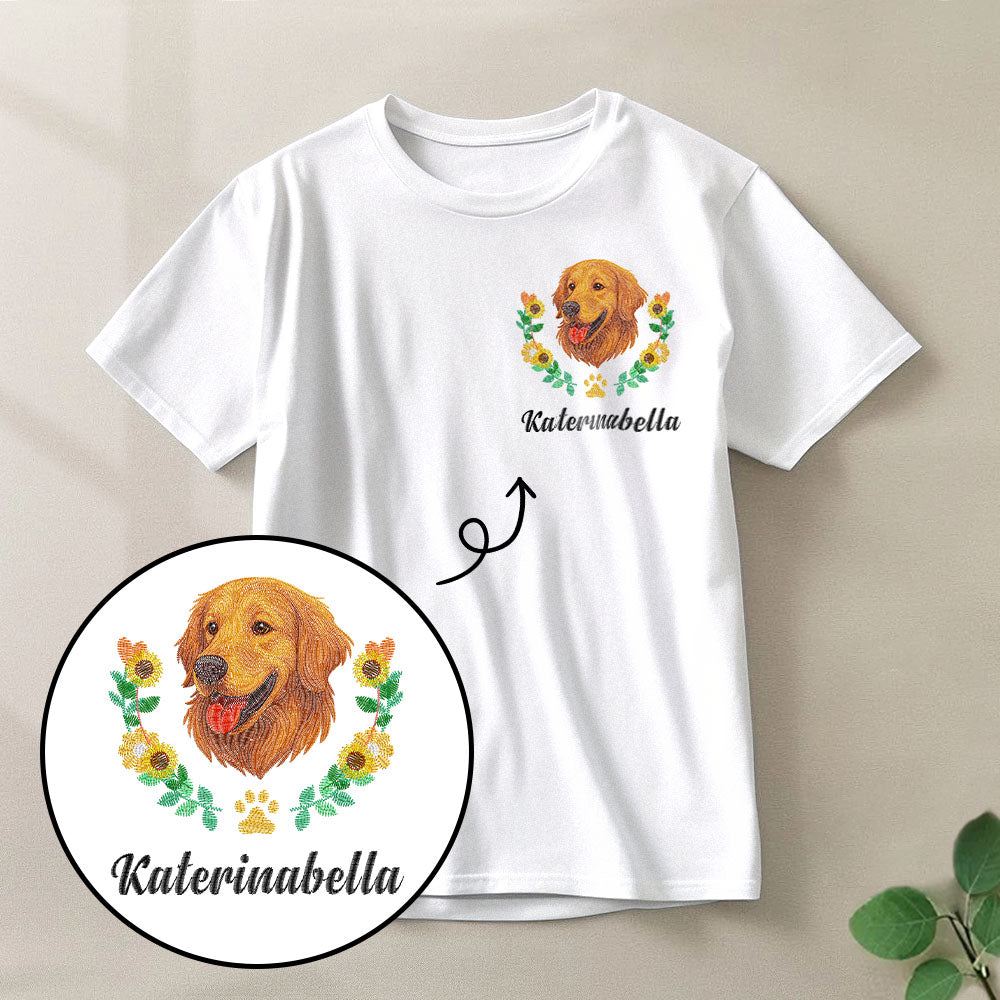 Custom Pet T-Shirt – Ladies’ Fit Only | Personalized Pet Name & Wreath Design