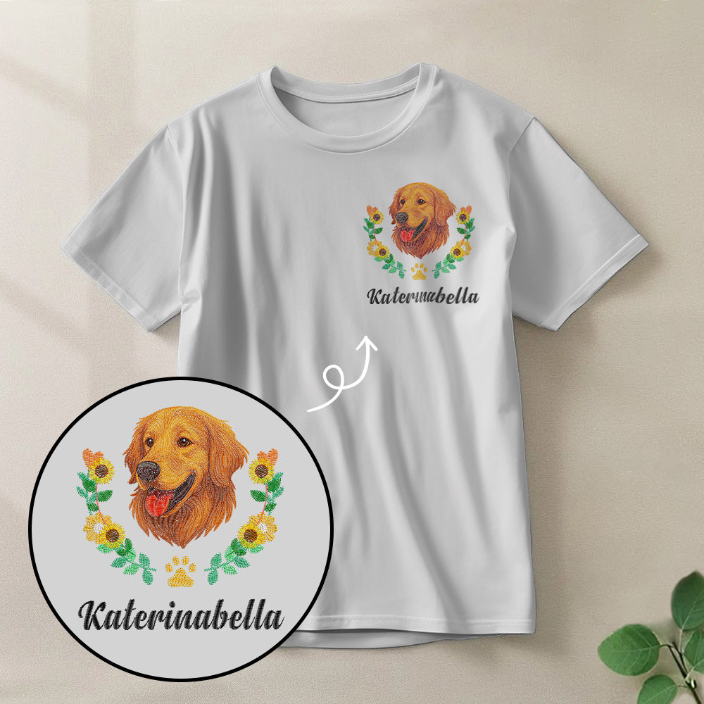 Custom Pet T-Shirt – Ladies’ Fit Only | Personalized Pet Name & Wreath Design