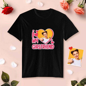 Photo in Heart Printed Shirts – I Love My Boyfriend/Girlfriend Personalized Couple Tees - Customise Now