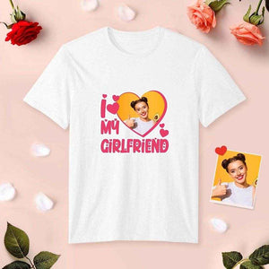 Photo in Heart Printed Shirts – I Love My Boyfriend/Girlfriend Personalized Couple Tees - Customise Now